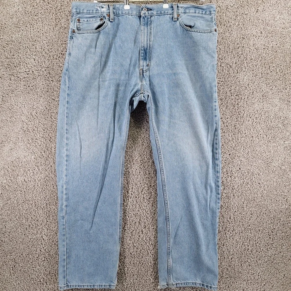 Levi's Jeans‎ Mens 42x32 (Fits 42x31) Light Wash 505 Straight Fit Denim Casual